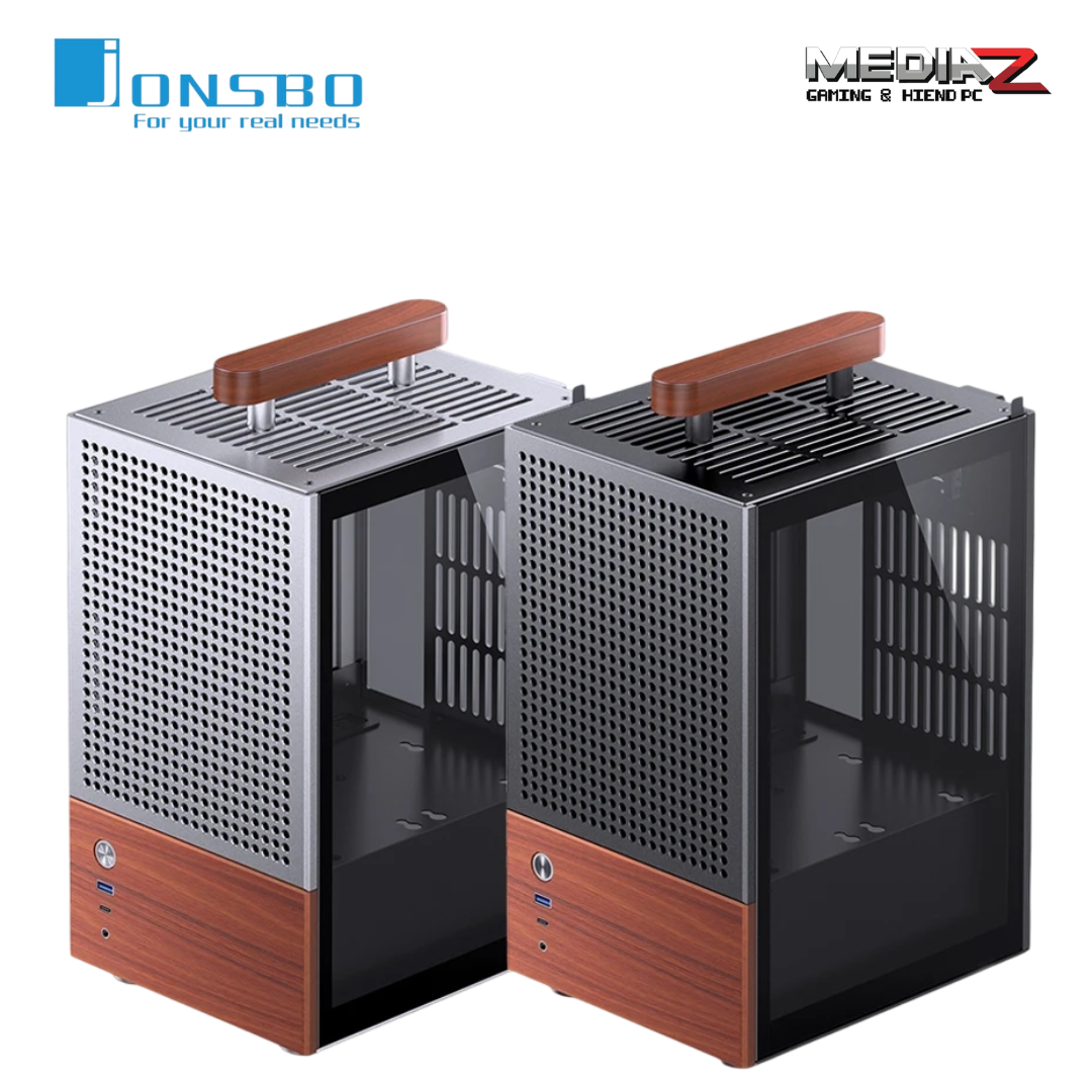 Jonsbo T6 Black Silver Matte Gaming Pc Case - Elegant Metal & Wood Design ราคา 5,020 บาท*ส่งฟรี