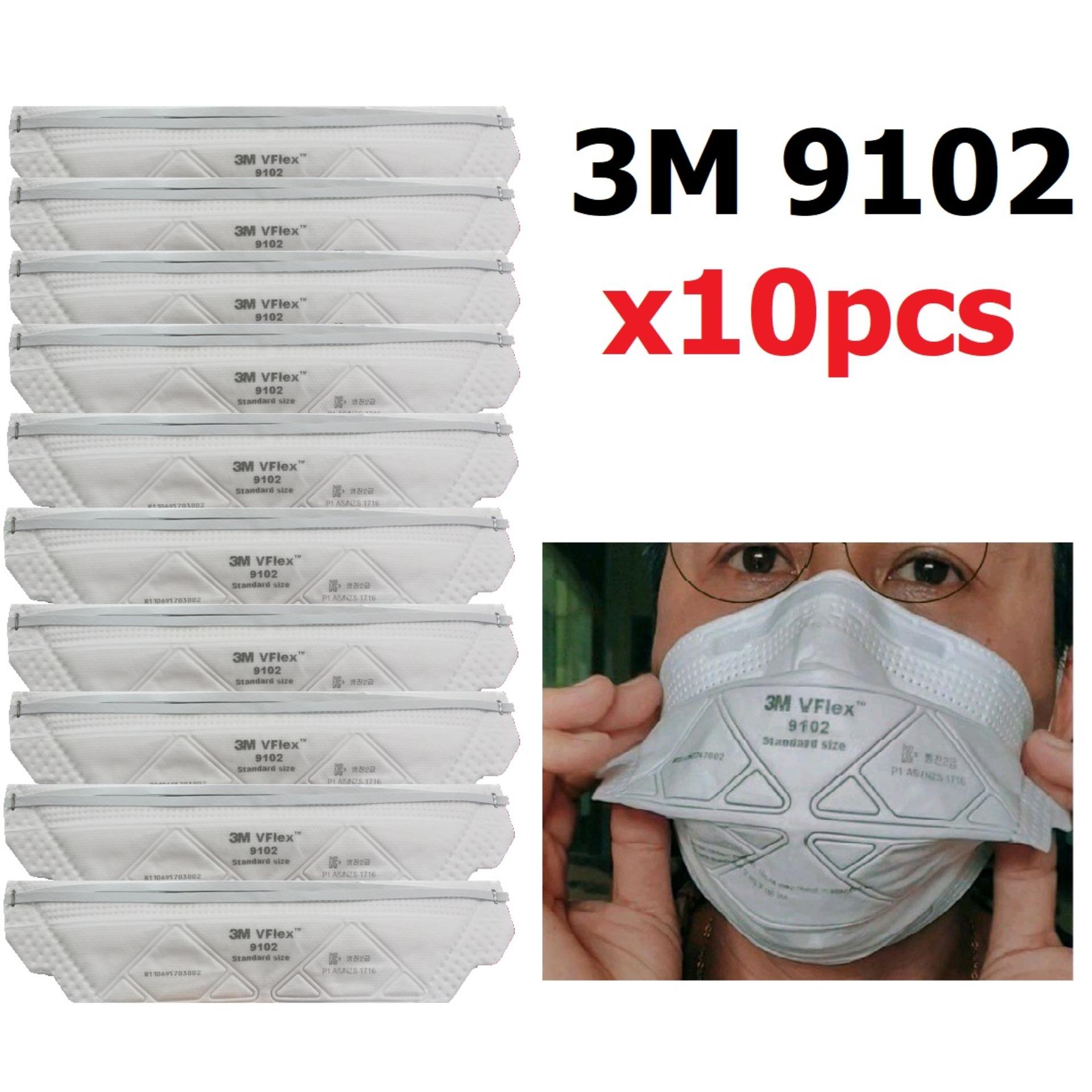 3M 9102 VFLEX P1 10 ชิ้้น หน้ากากป้องกันฝุ่นแบบพับ Particulate Respirator 9102 P1 VFLEX RESPIRATOR