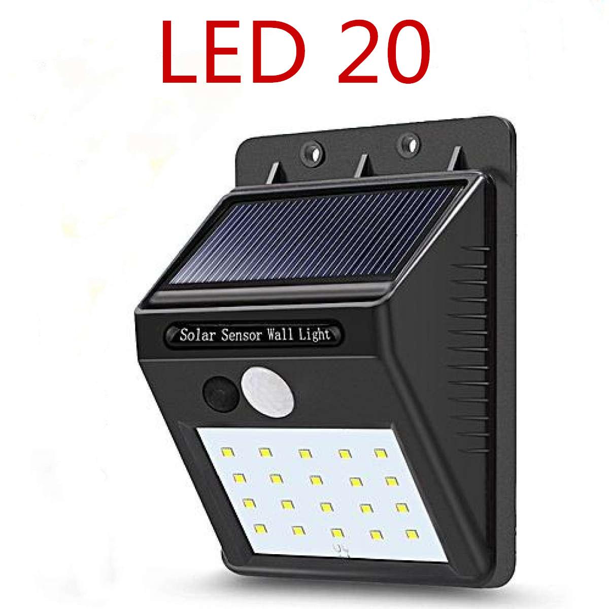 LED 20 32 54 90แบบติตตั้งผนัง พลังงานแสงอาทิตย์ Motion Sensor Solar Power Led 20 Light Outdoor Garden Wall Lamp Waterproof