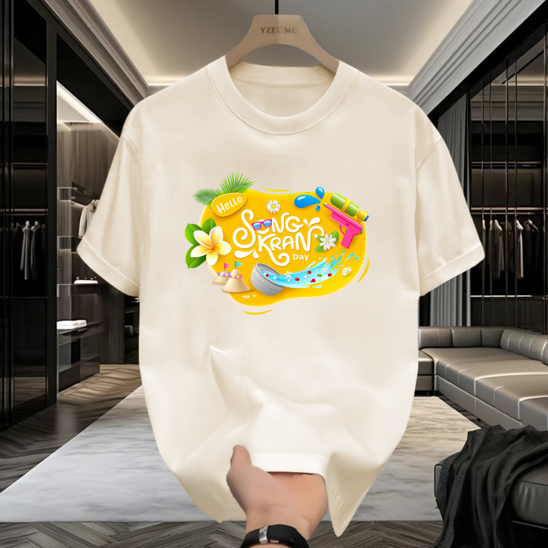 เสื้อยืดสกรีนลายสงกรานต์เท่ๆ เสื้อยืดผู้หญิง เสื้อแฟชั่น เสื้อสตรีท เสื้อผ้านุ่มใส่สบายQ1319 ราคา 68 บาท*ส่งฟรี