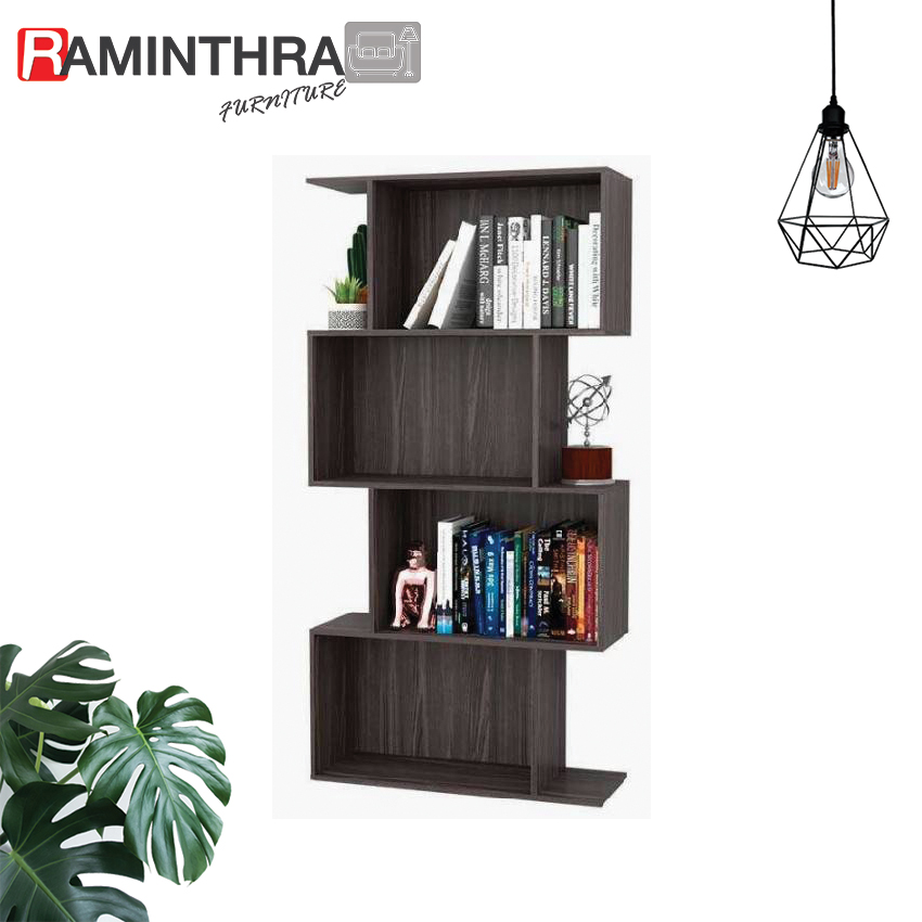 Raminthra Furniture ชั้นอเนกประสงค์ ชั้นหนังสือ ขนาด 80 ซม. MC-807 สีไลท์เวงเก้ multipurpose floor ราคา 1,990 บาท*ส่งฟรี