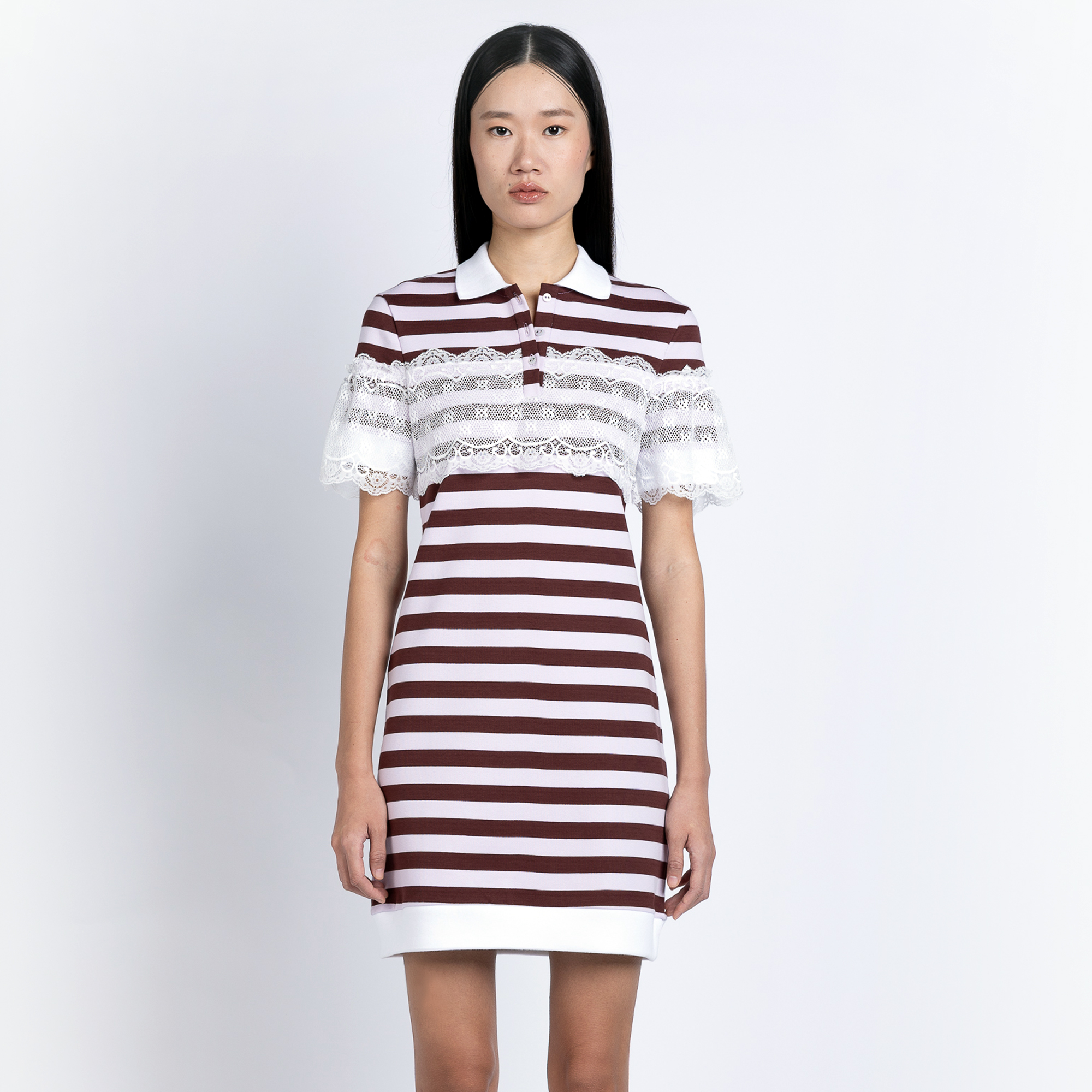 [Disaya] - Breeze Lace Stripe Dress, Striped Dress Decorated with Lace. ราคา 3,495 บาท*ส่งฟรี