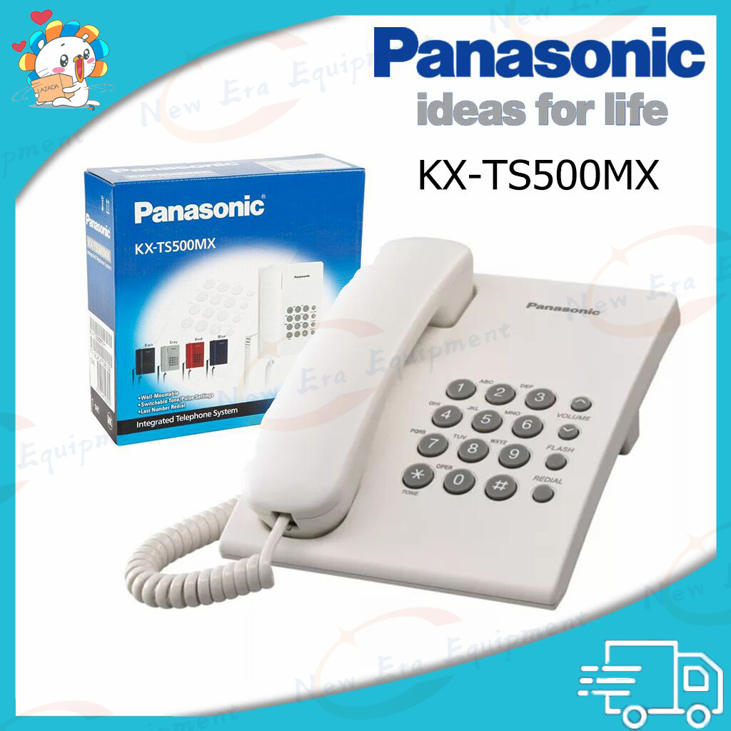 Panasonic Home phone has 1 cable. office phone model KX-TS500MX very cheap. 2 years warranty in stock. ราคา 196 บาท*ส่งฟรี