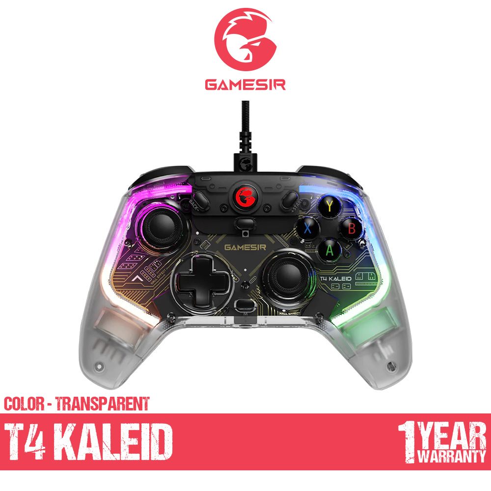GameSir T4 Kaleid Wired Gamepad with Hall Effect for Nintendo PC Steam Android TV Box จอยเกมมีสาย จอยเกมสำหรับ Nintendo PC Steam Android TV Box จอยเกมพกพา รับประกันสินค้า1ปี ราคา 1,342 บาท*ส่งฟรี