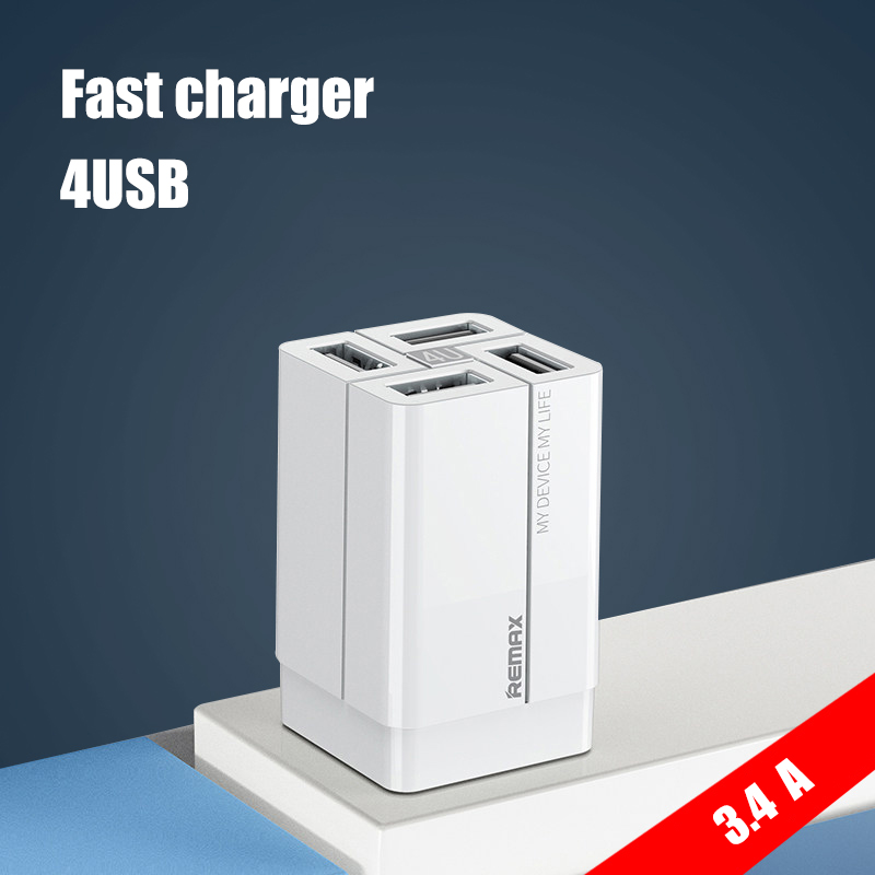 Remax Fast charger 4 เอาต์พุต 3.4A RP U43 4USB ปลั๊กพับ