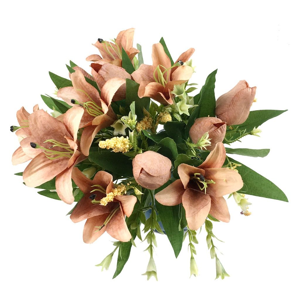 INTERSECT Gift Bridal Bouquet Party Supplies Wedding Ornament Faux Floral  Spike Floral Arrangement Lifelike Flowers Bundle Artificial Tulip Lily |  Lazada PH