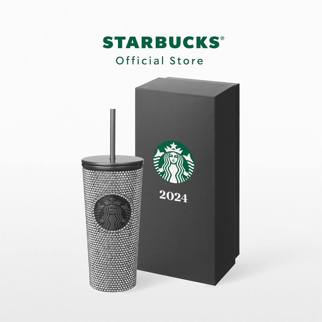 Starbucks Stainless Steel Silver Grey Rhinestone Cold Cup 16oz. ทัมเบลอร์สตาร์บัคส์สแตนเลสสตีล ขนาด 16ออนซ์ A11160266 ราคา 2,850 บาท*ส่งฟรี