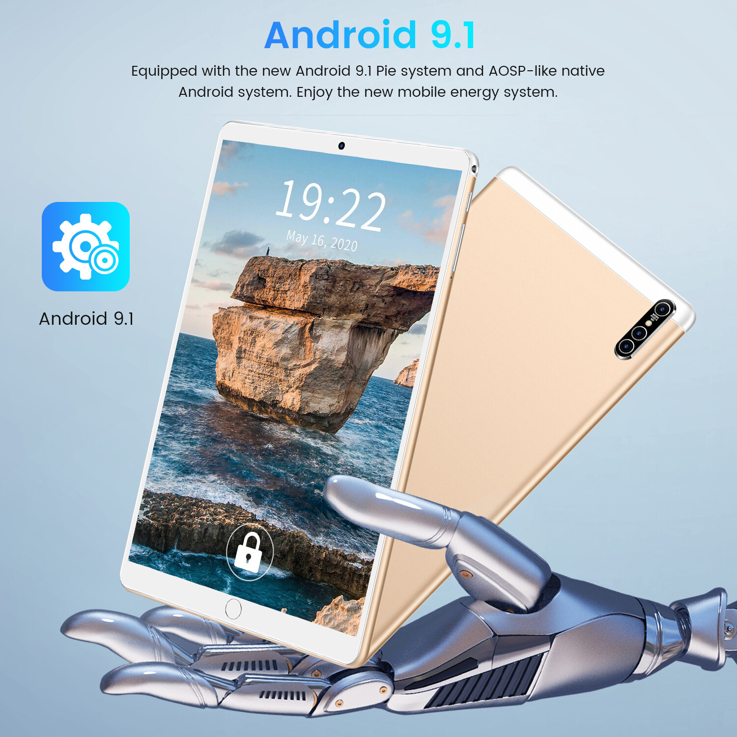 มุมมองเพิ่มเติมของสินค้า Realmi แท็บเล็ตพีซี android 9.1Tablet pc แท็บเล็ต 10.1 นิ้ว หน้าจอโค้ง 3D tablet ( 8G+256G) ซัมซุงแท็บเล็ตหน้าจอโค้ง แท็บเล็ตอัจฉริยะ แท็บเล็ตธุรกิจสิบหลั