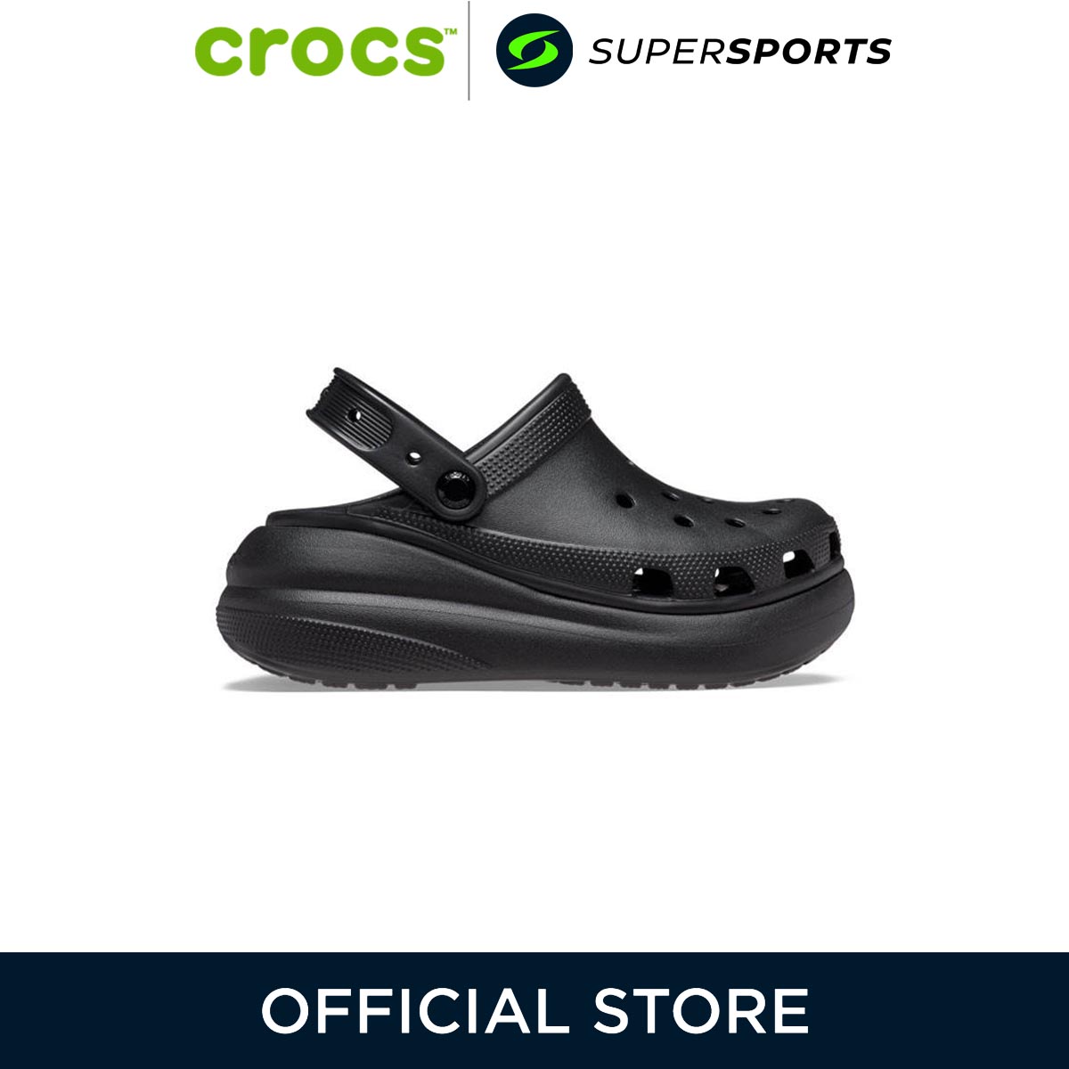 รองเท้าผู้หญิง รองเท้าแฟชั่นสุภาพสตรี Crocs Classic Crush Clog รองเท้าลำลองผู้ใหญ่ 207521-001