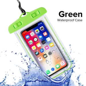 ราคาWaterproof Bag ซองกันน้ำ หลายสี พร้อมสายคล้องคอ ใช้ได้กับ i-Phone Samsung และโทรศัพท์ทุกรุ่น สามารถใช้งาน Touch Screen