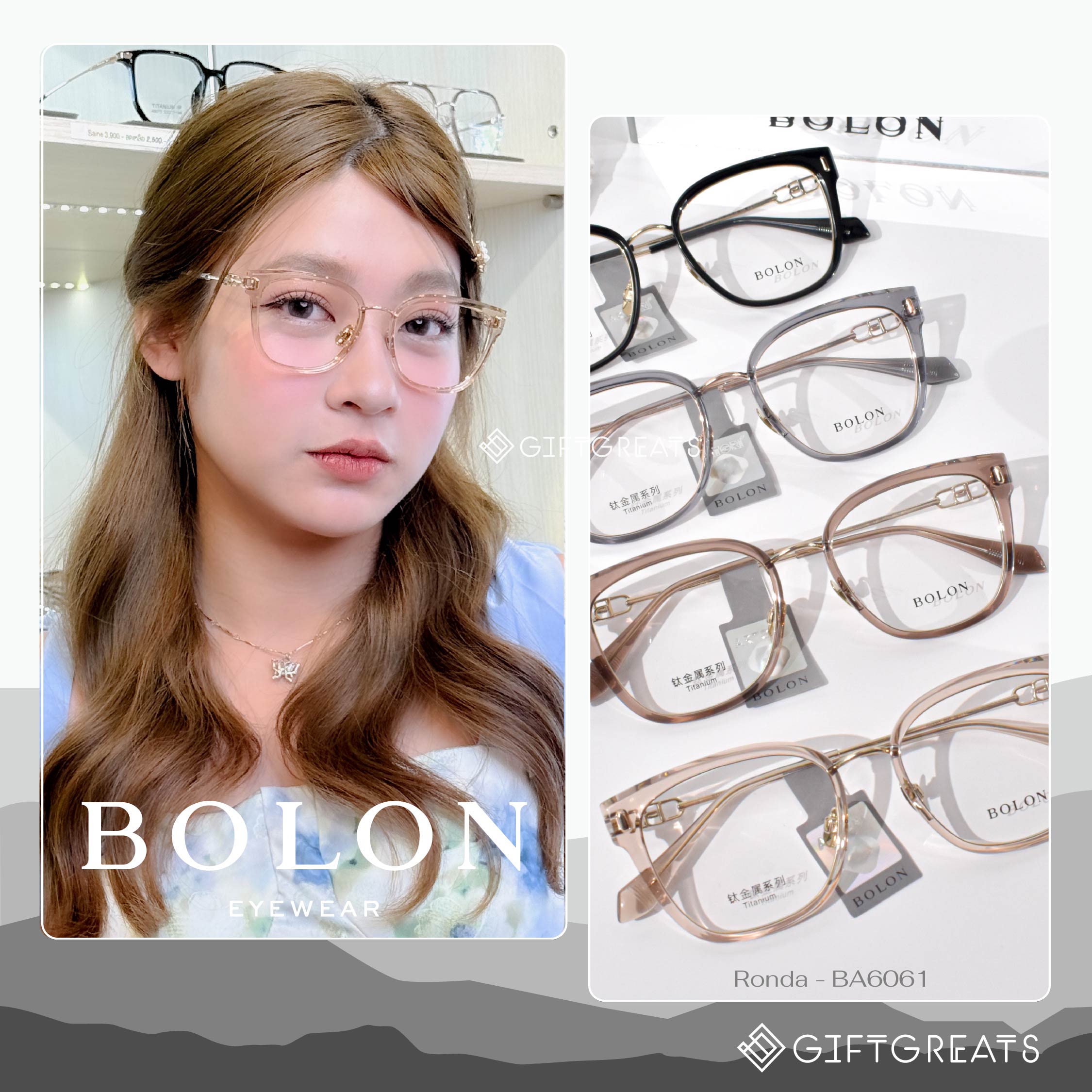 Bolon Ronda Ba6061 - Fw25 Bolon Eyewear Bolon Eyeglass Frames Have a Specific Frame Style and Come with Lenses. Free Eye Prescription. ราคา 3,900 บาท*ส่งฟรี
