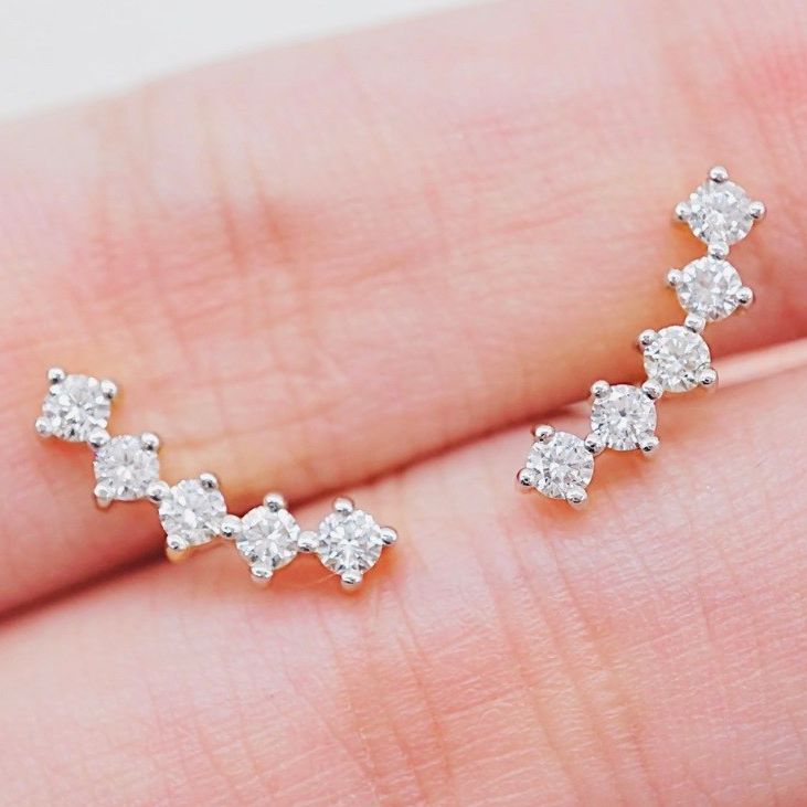 [Pcpy Jewelry] Genuine Diamond Heart Earrings, 9K Gold (37.5% Gold), 100% Genuine Diamonds, Belgian Cut [9Kpe1169] ราคา 25,990 บาท*ส่งฟรี