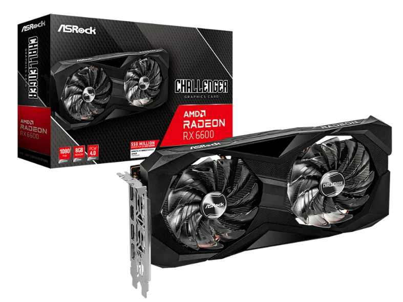 การ์ดจอ VGA (การ์ดแสดงผล) ASROCK AMD RADEON RX 6600 CHALLENGER D 8GB - 8GB GDDR6 (RX6600 CLD 8G) ราคา 23,590 บาท*ส่งฟรี