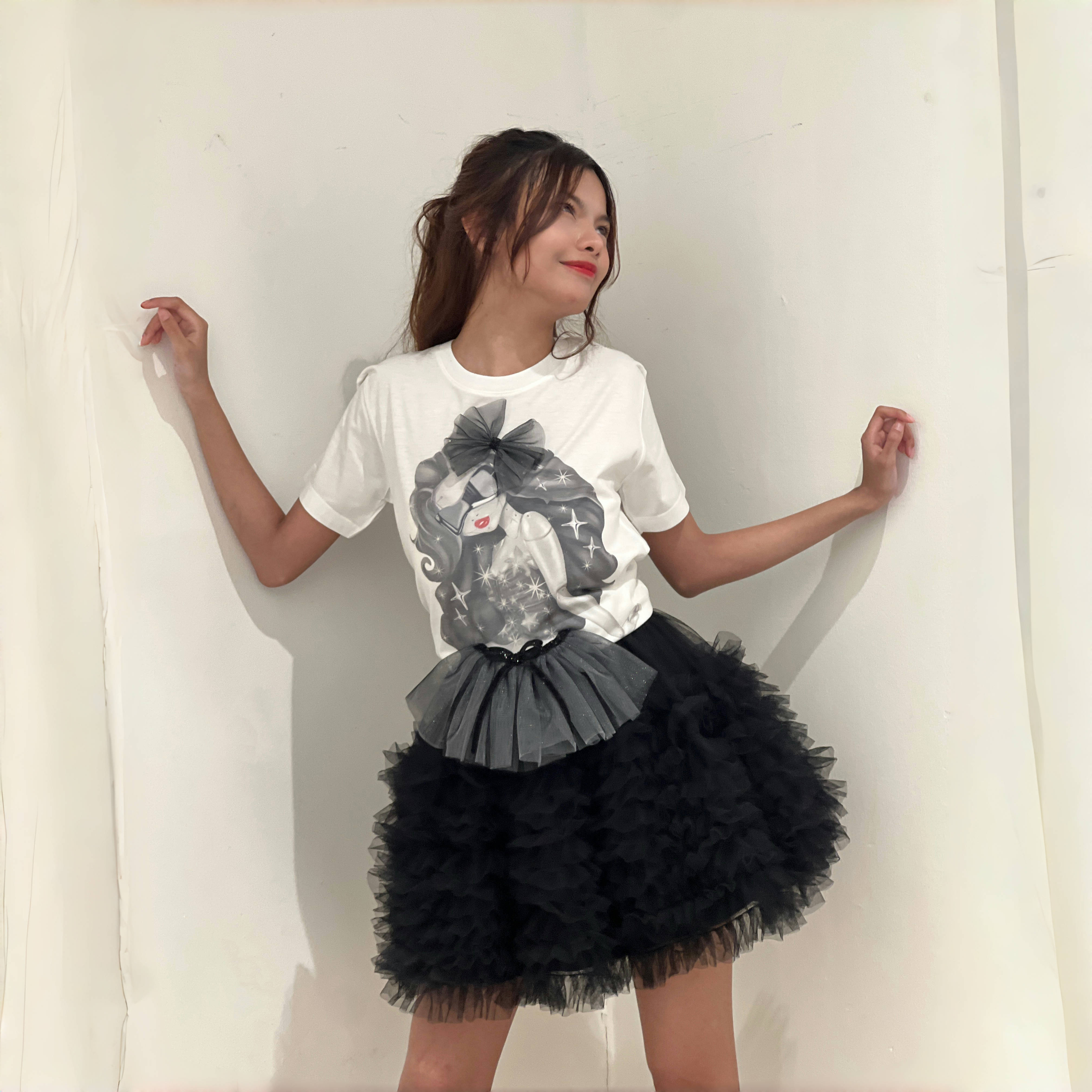 เสื้อยืดผู้หญิง เสื้อยืดโอเวอร์ไซส์ทรงสวยใส่สบาย Iconic dujdao T-SHIRT #20399x like stars เสื้อยืดสาวเต้นรำ silver tulle เสื้อสงกรานต์ แฟชั่นผู้หญิงเสื้อเสื้อทำงาน HiSo เสื้อยืด