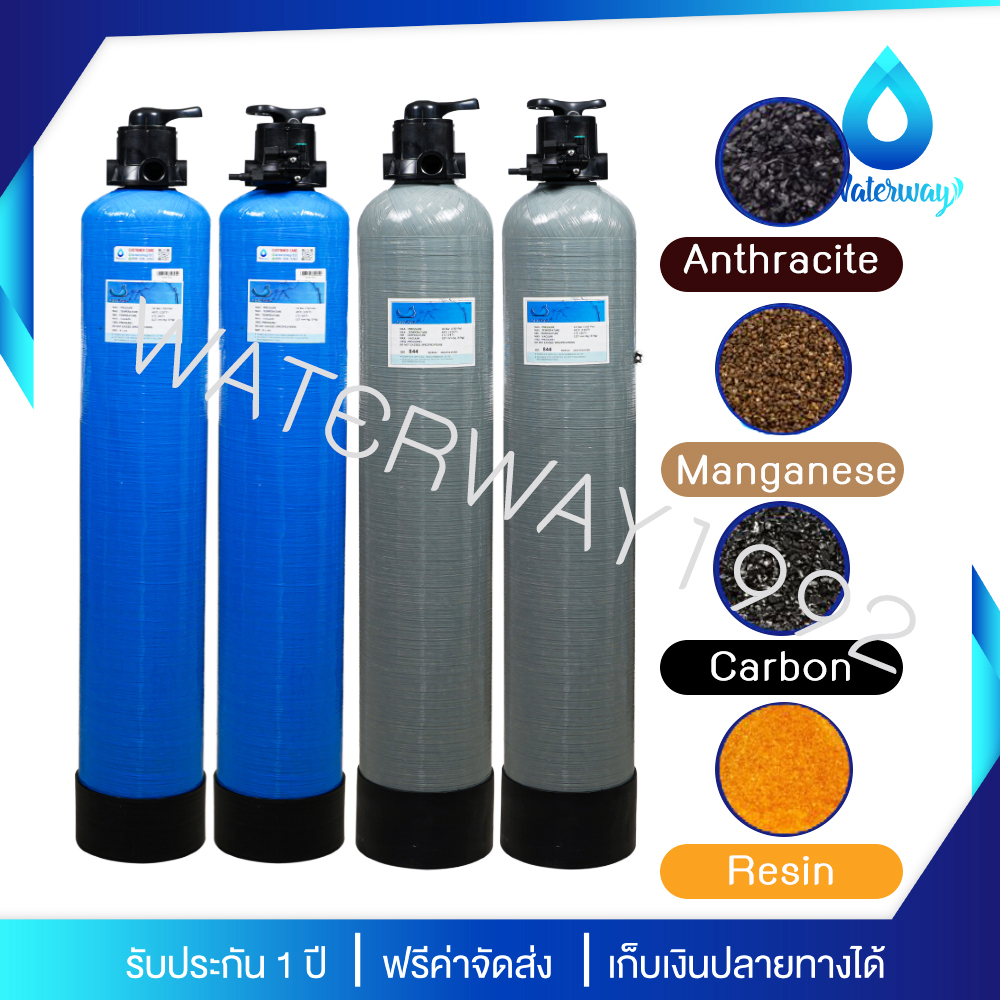 UNI PURE ถังกรองน้ำ 8x44 นิ้ว ถังไฟเบอร์ เกลียว 1 นิ้ว ทนแรงดัน 150PSI พร้อม Manual Valve เกลียว 1 นิ้ว อุปกรณ์ครบชุด รับประกัน 1 ปี B ราคา 1,050 บาท*ส่งฟรี