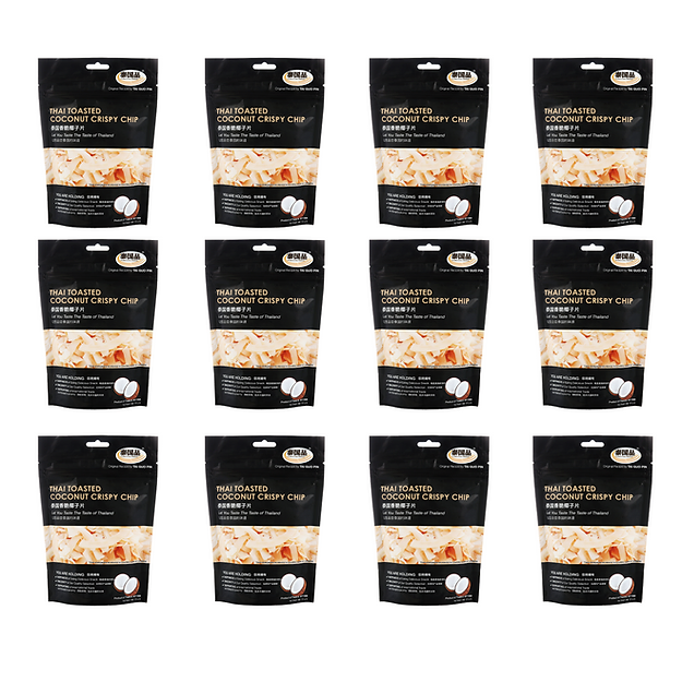 (20PCs) TAI GUO PIN THAI TOASTED COCONUT CRISPY CHIP (GLUTEN FREE) 100 g ราคา 2,600 บาท*ส่งฟรี