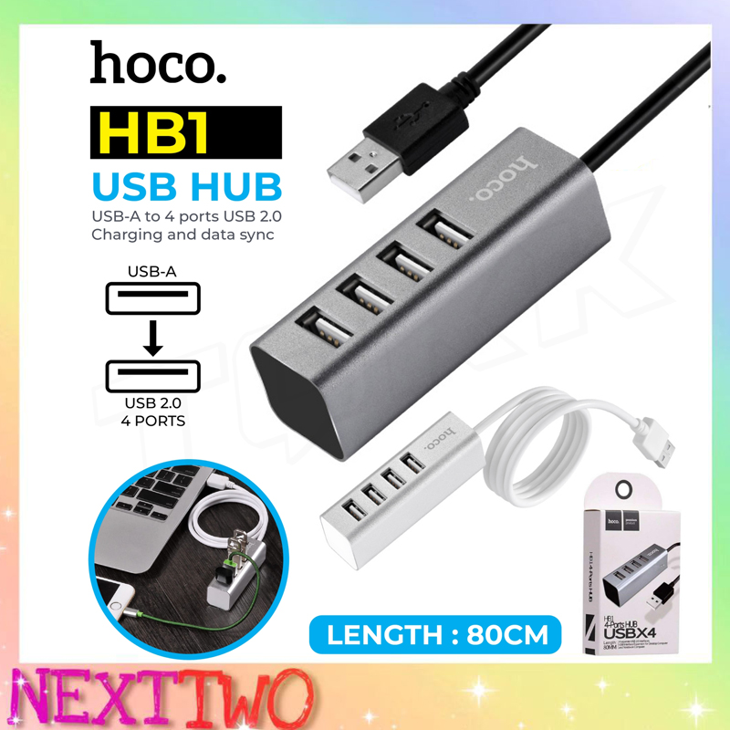 Hoco HB1 Ports HUB ตัวแปลง ตัวแปลงมือถือ อุปกรณ์เพิ่มช่อง USB ใช้งานง่าย สินค้าของแท้100% Nexttwo