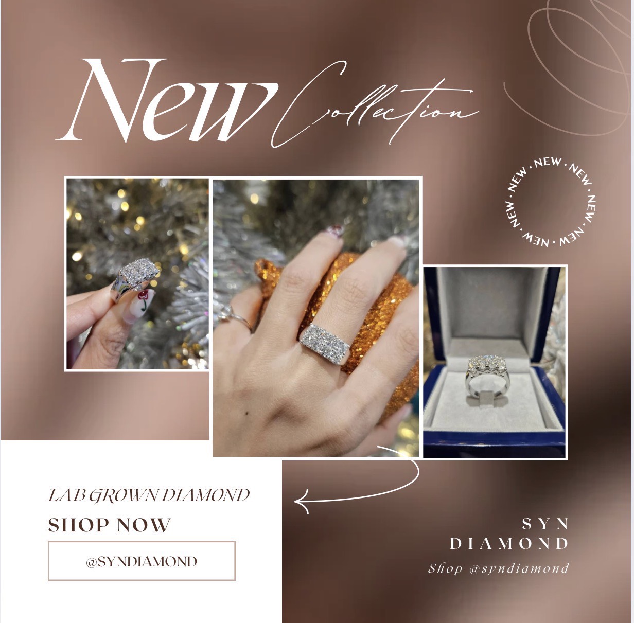Lab-Grown Diamond, 8-Row Diamond Ring, Total Diamond Weight 2.04 Carats, 9K White Gold Setting. # R000241 ราคา 54,900 บาท*ส่งฟรี