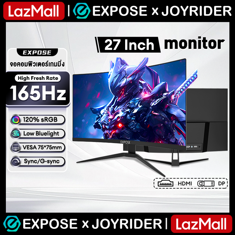 Computer Monitor 165Hz, Computer Monitor, Curved Screen, Full Screen Without Borders, 27 Inches, Computer Monitor 24 Inches, Ultra Hd Led Ips 1Ms Hdmi/Dp/Vga, 1 Year Warranty. ราคา 2,599 บาท*ส่งฟรี