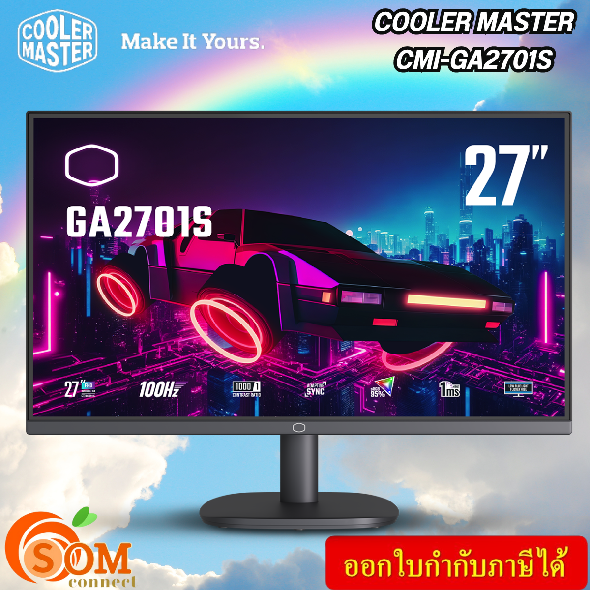 จอมอนิเตอร์ 27นิ้ว COOLER MASTER CMI-GA2701S-US (IPS, HDMI,) 100Hz ราคา 4,069 บาท*ส่งฟรี