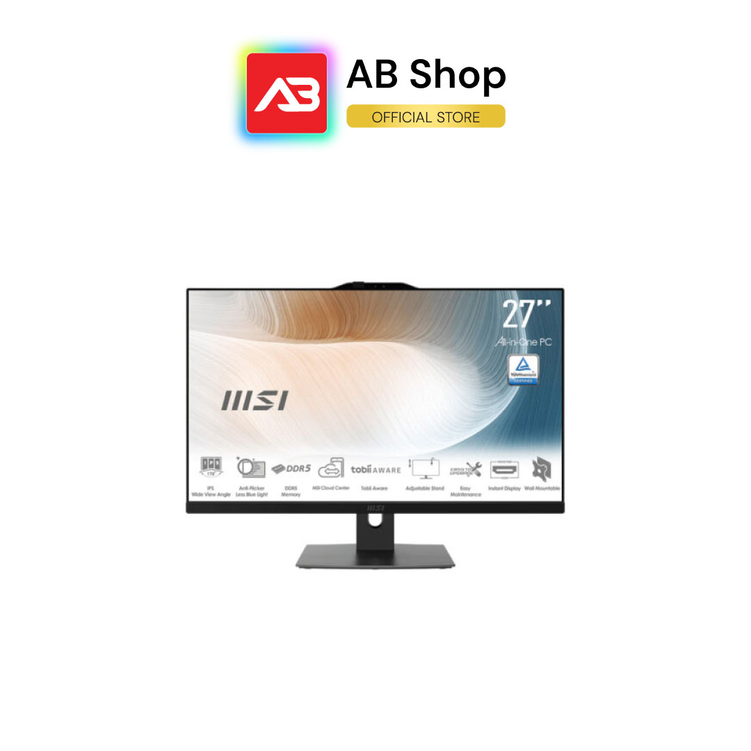 MSI คอมตั้งโต๊ะ All in one จอ 27″ C5-120U 8GB 512GB Win 11 Home+Office 2021 (Black)(Modern AM272P 1M-826TH) ราคา 29,760 บาท*ส่งฟรี
