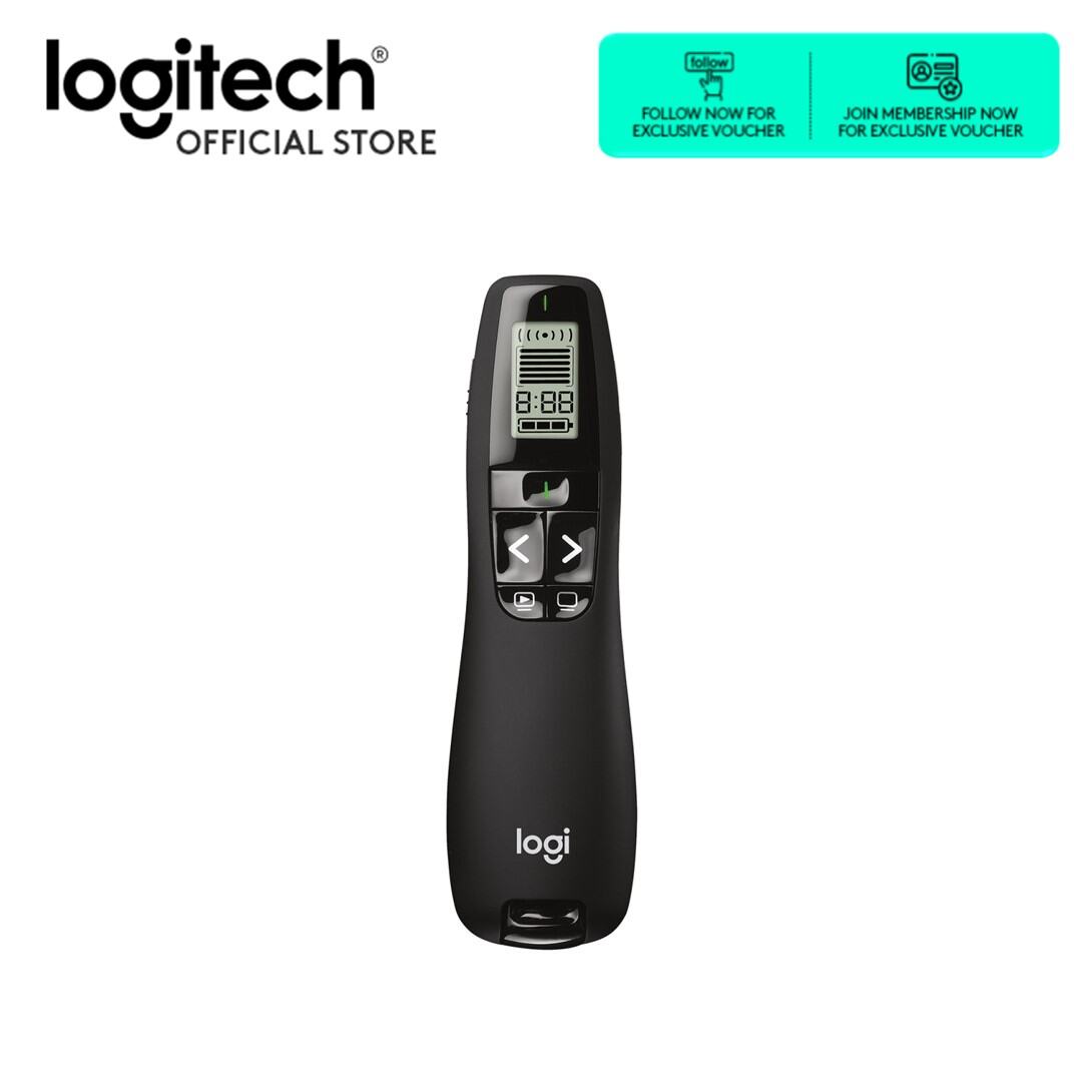 Real and effective Professional Presenter R800, Wireless Presentation Clicker Remote with Green Pointer and LCD Display ราคา 1,241 บาท*ส่งฟรี