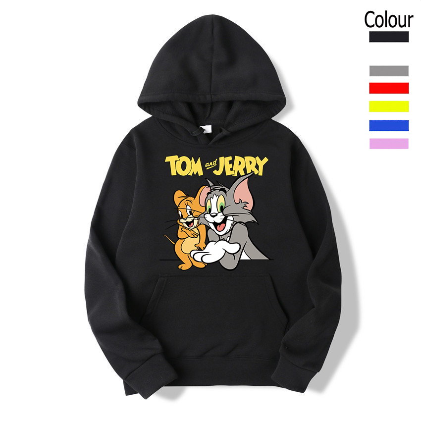 เสื้อฮู้ดลาย Tom&Jerry แฟชั่นการ์ตูนน่ารัก+แฟชั่นแขนยาว เสื้อกันหนาวขายดี !! #-308