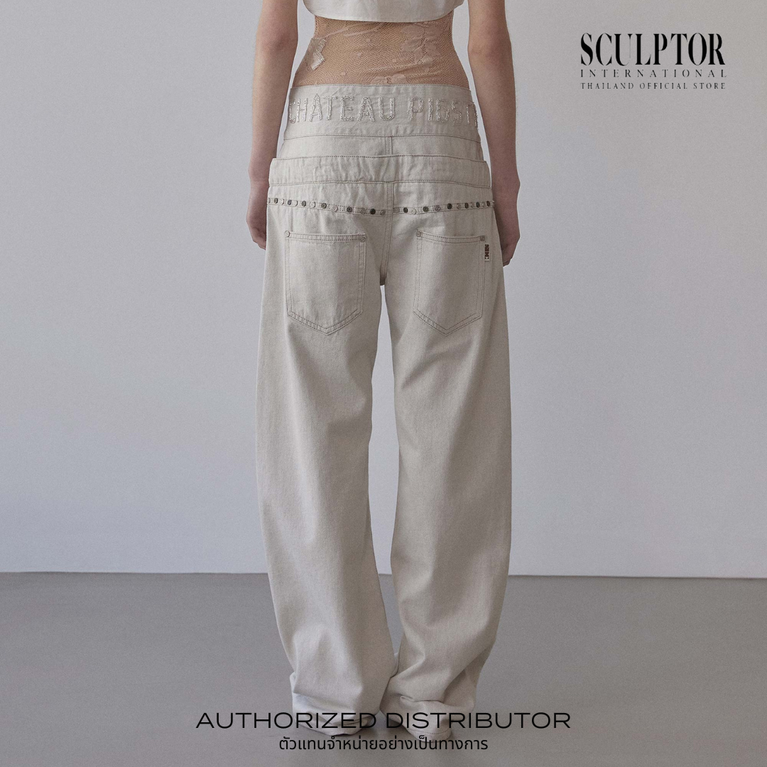 SCULPTOR® กางเกงยีนส์ Beaded Layered Denim Pants ราคา 6,890 บาท*ส่งฟรี