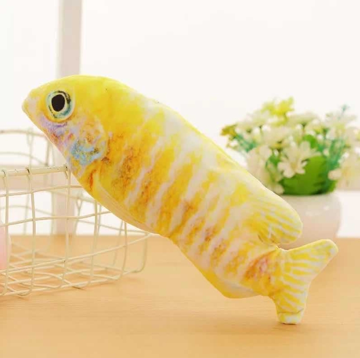 ปลาดุ๊กดิ๊ก ของเล่นแมว ปลาของเล่นสำหรับแมว ปลาดุ๊กดิ๊ก ตุ๊กตาแคทนิป นุ่ม ใช้ได้ ทุกวัย ทุกสายพันธุ์ ทำจากวัสดุธรรมชาติ