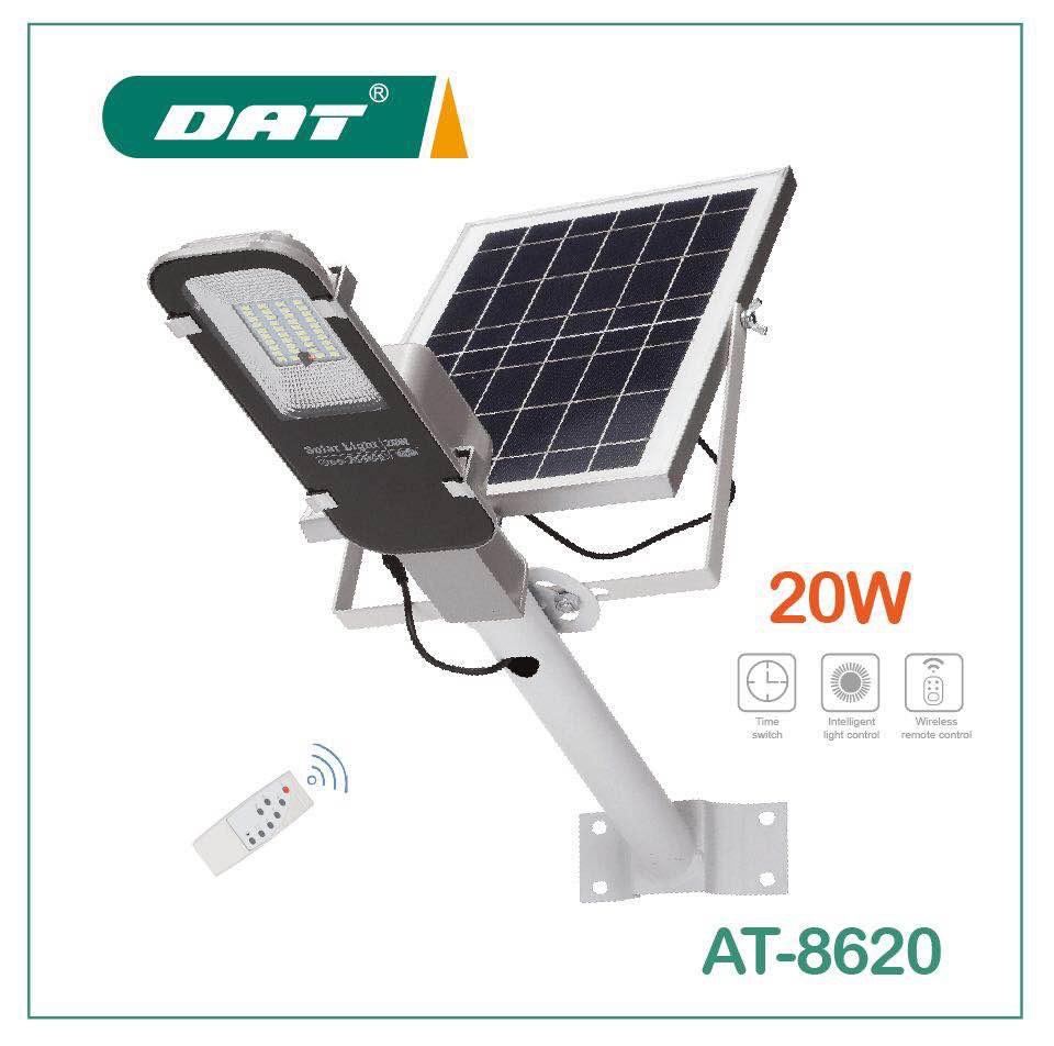 Solar LED Street light โคมไฟถนนโซลาเซลล์ 20วัตต์ พร้อมขายึดแผงโซลาและขายึดเสาไฟและรีโมทคอนโทรล