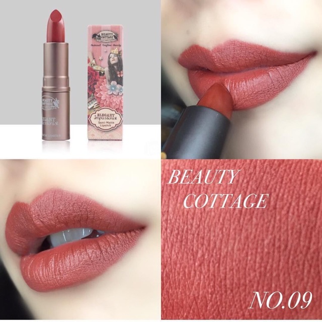 Beauty Cottage Elegant Impressionist Semi - Matte Lipstick บิวตี้ คอทเทจ เอ ลิแกนซ์ อิมเพรสชั่นนิสต์ เซมิ - แมตต์ ลิปสติก (3.5G.)(No.09 Byzantine) |  Lazada.Co.Th