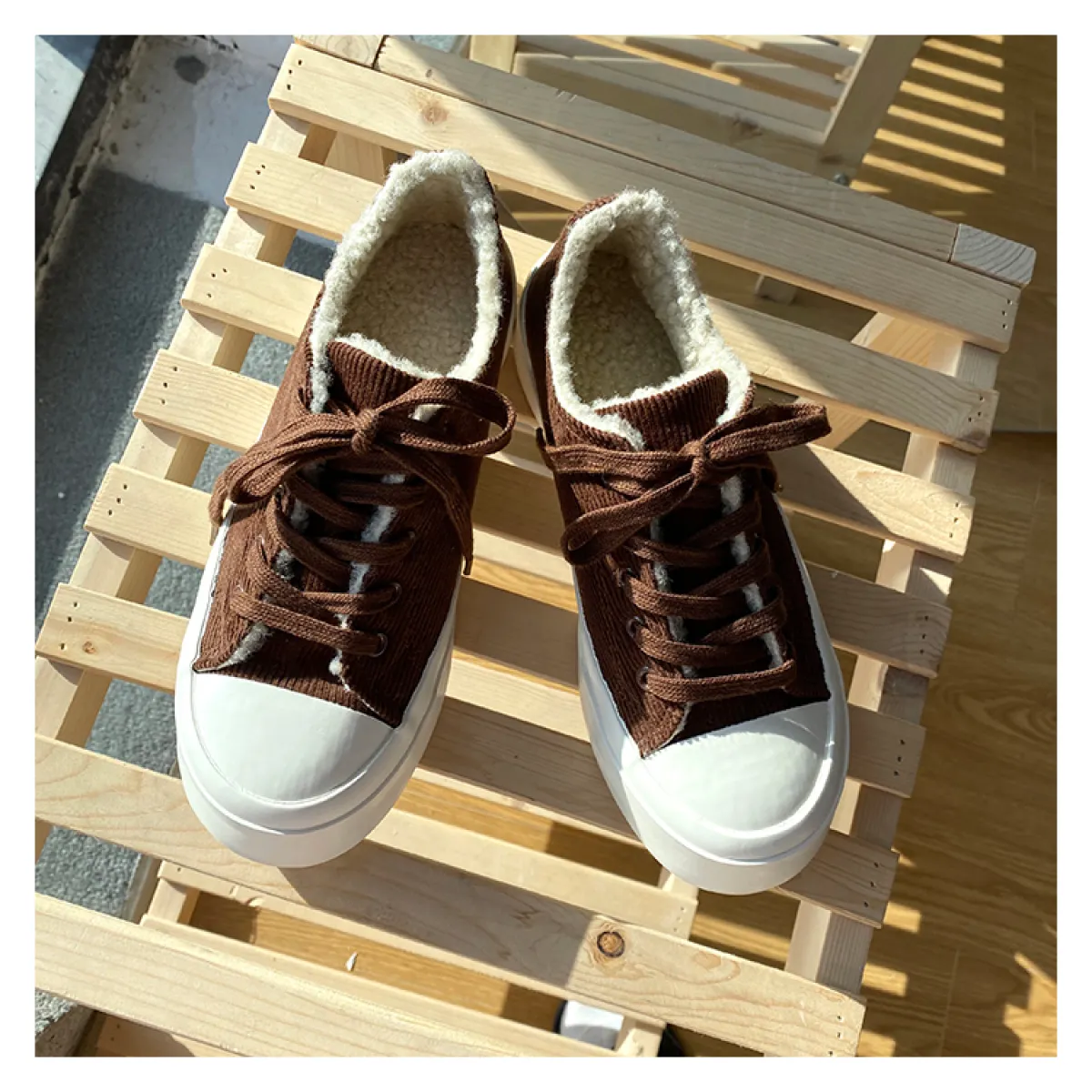 fur lined canvas sneakers