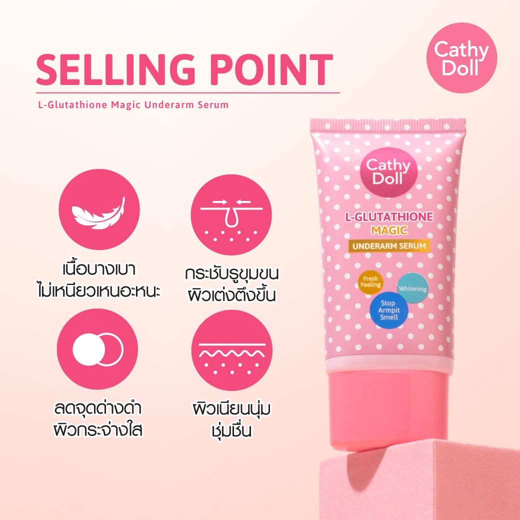 ของแท้ ฉลากไทย)) เคที่ดอลล์ ครีมกันแดดละอองน้ำ ครีมกันแดดทาหน้า 60ml Cathy Doll Whitening Sunscreen L-glutathione Magic Cream SPF50PA+++