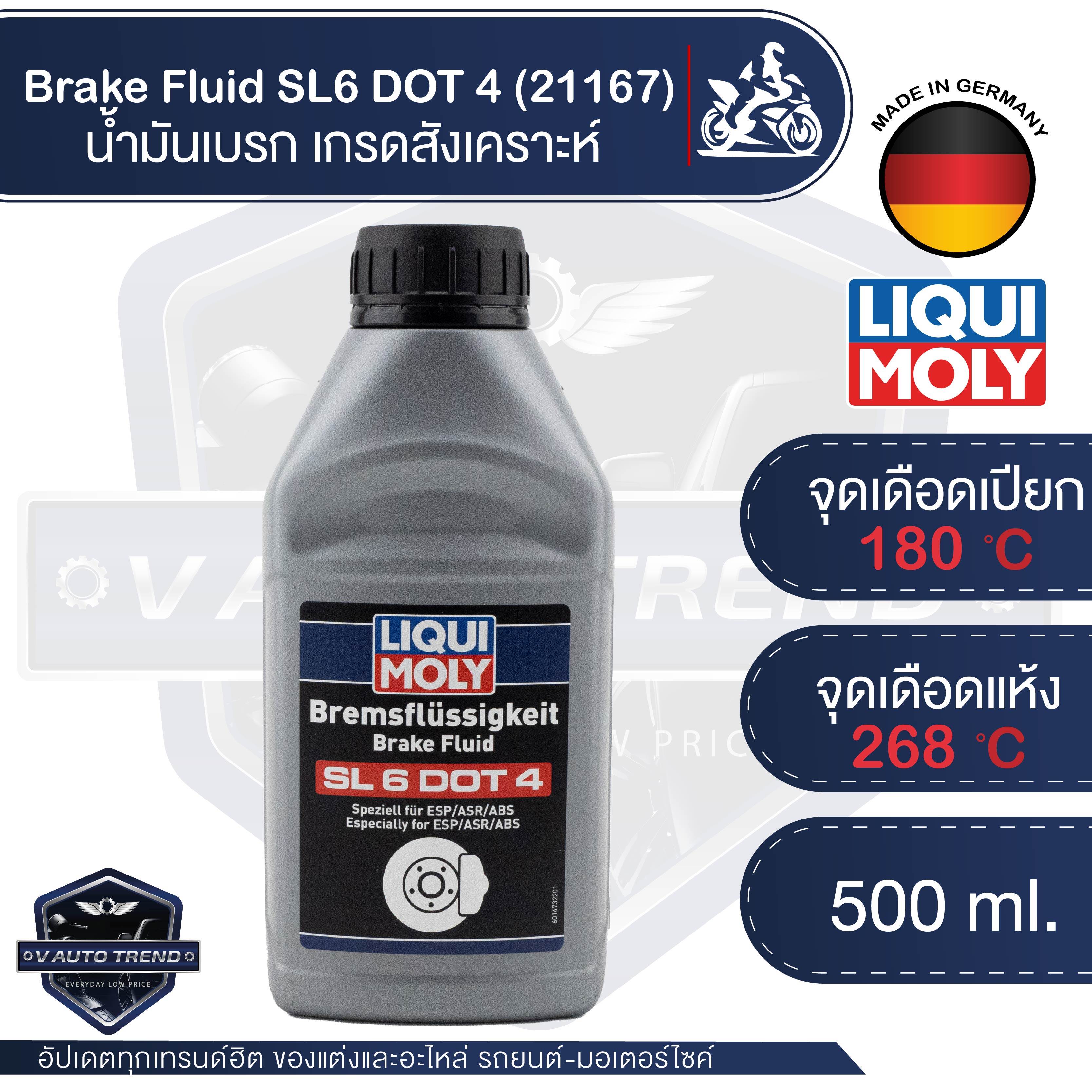 น้ำมันเบรค LIQUI MOLY Brake Fluid SL6 DOT 4 น้ำมันเบรคเกรดสังเคราะห์  กล้าขับขี่ได้อย่างมั่นใจ ในทุกสภาพอากาศ ขนาด 500 ml.