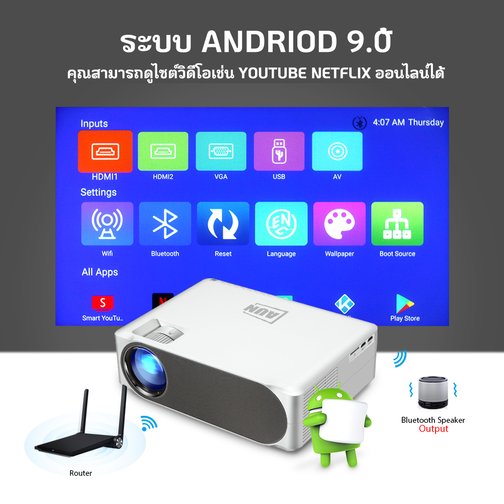bday hot deals AUN AKEY6 โปรเจคเตอร์ mini โฮมโปรเจคเตอร์ โปรแจ็คเตอร์ เครื่องฉาย projector 4k wifi android เครื่องฉายหนัง โปรเจคเตอร์ bluetooth โปรเจคเตอร์มือถือ ราคา 6,599 บาท*ส่งฟรี