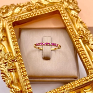สินค้า แหวนทองแท้พลอยทับทิมแท้สวยๆแถวเล็ก