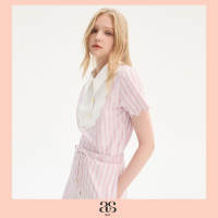 [asv ss26] Rivera Short Sleeve Blouseเสื้อเชิ้ตผู้หญิง ทรงคลอตัว แขนสั้น ปกโปโล แต่งดีเทล Scallop ที่อกและปลายแขนเสื้อ ซิปด้านหลัง