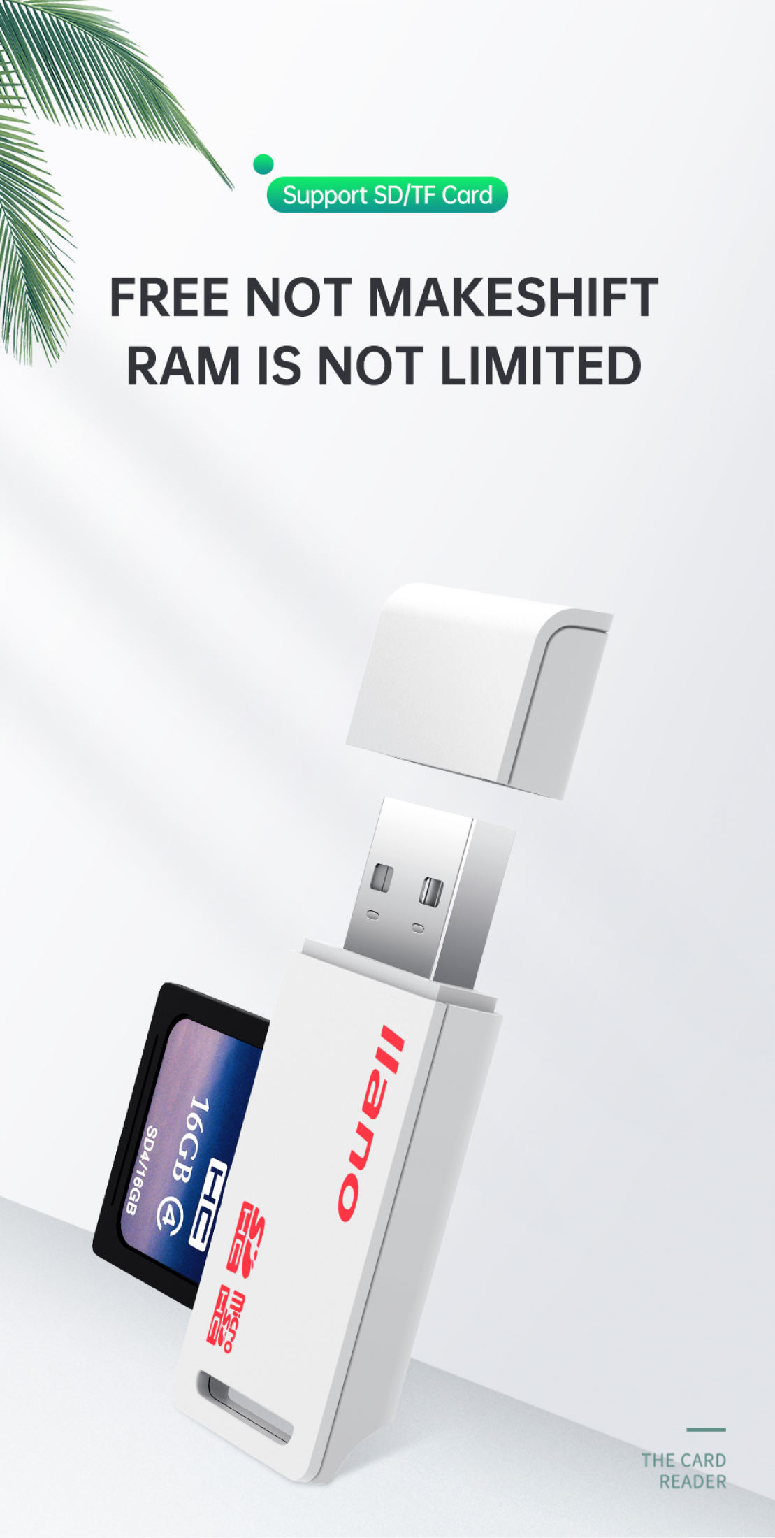เกี่ยวกับสินค้า 【จัดส่งในพื้นที่】llano USB 2.0 เครื่องอ่านการ์ดแบบมัลติฟังก์ชั่น 2 ใน 1 รองรับ SD / Micro SD TF ช่องเสียบการ์ดคู่ Flash Memory Card Reader
