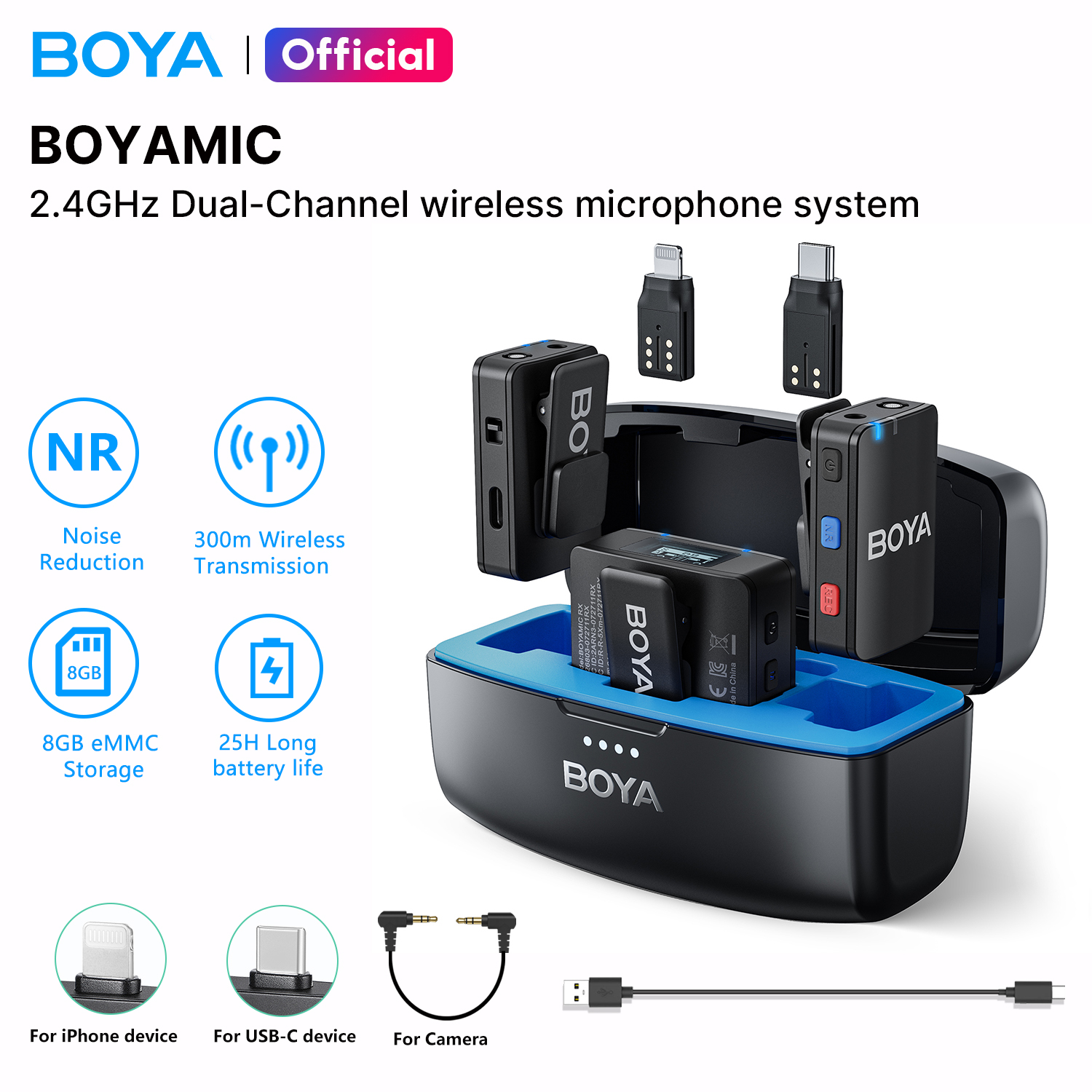 BOYA BOYAMIC Wireless Microphone Professional Lavalier Lapel Microphone for Vlogging Recording Streaming Camera Android iPhone iPad YouTube TikTok ราคา 3,850 บาท*ส่งฟรี