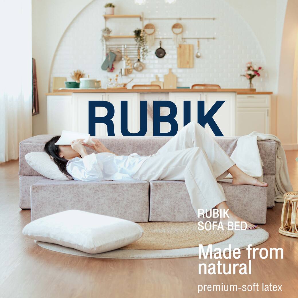 โซฟาเบดเสริมยางพาราแท้ ปรับนอนได้ รุ่นรูบิค (Rubik Sofa Bed) เกรดพรีเมี่ยม ดีไซน์สวย แข็งแรง - Sleep Latex By Greenlatex ราคา 20,295 บาท*ส่งฟรี