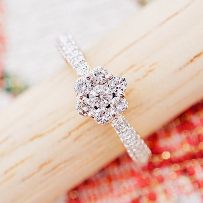 [Pcpy Jewelry] Genuine Diamond Ring 💎 Belgian Cut Diamonds, 100 Carats, 9K Pure Gold (37.5% Gold) [9Kpro43] ราคา 27,990 บาท*ส่งฟรี