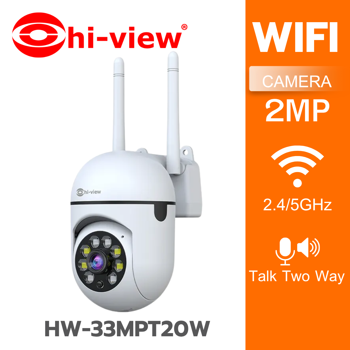 Hiview Wireless Cctv Camera Model Hw-33Mpt20W, Color Images, Can Talk and Interact. Clear Image with 2 Million Pixels Can Rotate and Tilt. ราคา 590 บาท*ส่งฟรี