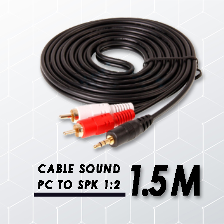 สายเคเบิลส่งสัญญาณ PC to SPK Glink Cable Sound PC TO SPK M/M 1:2 1.5 เมตร และ 3 เมตร