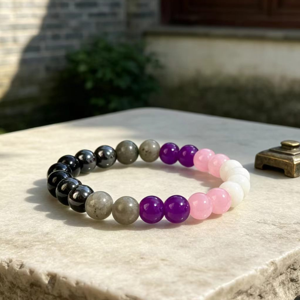 📿   A Sacred Stone Bracelet, "Gem Guardian of the Eyes" Model, Increases Prestige and Good Fortune [through Energy from Sacred Sites Both in China and Thailand].