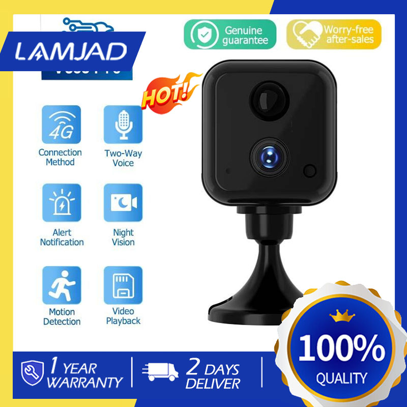 New V360 Pro 8Mp Wide Angle Recording Indoor Camera Mini Camera Built-In Battery 4g Sim / Wifi Cctv Camera Night Vision Color Image Two-Way Audio ราคา 622 บาท*ส่งฟรี