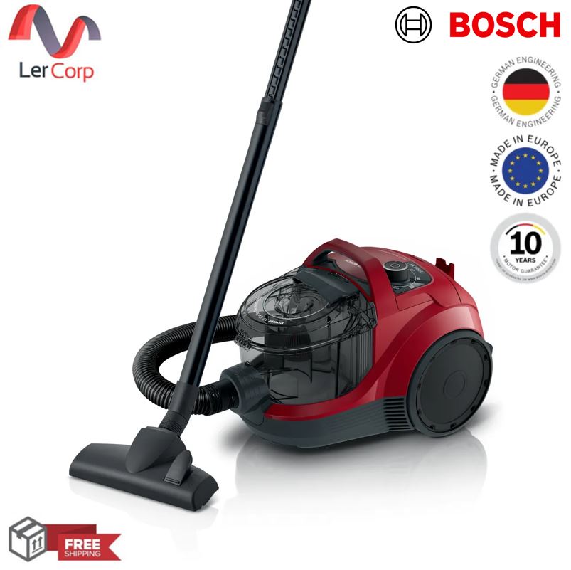 (BOSCH) เครื่องดูดฝุ่นคานิสเตอร์ แบบไร้ถุง สีแดง รุ่น BGS21WX200 ราคา 9,817 บาท*ส่งฟรี