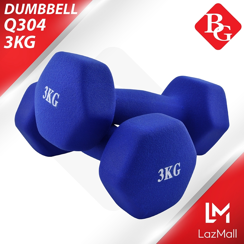 B&G Dumbbell ดัมเบลยาง แพ็คคู่ 3 Kg  2pcs รุ่น Q304