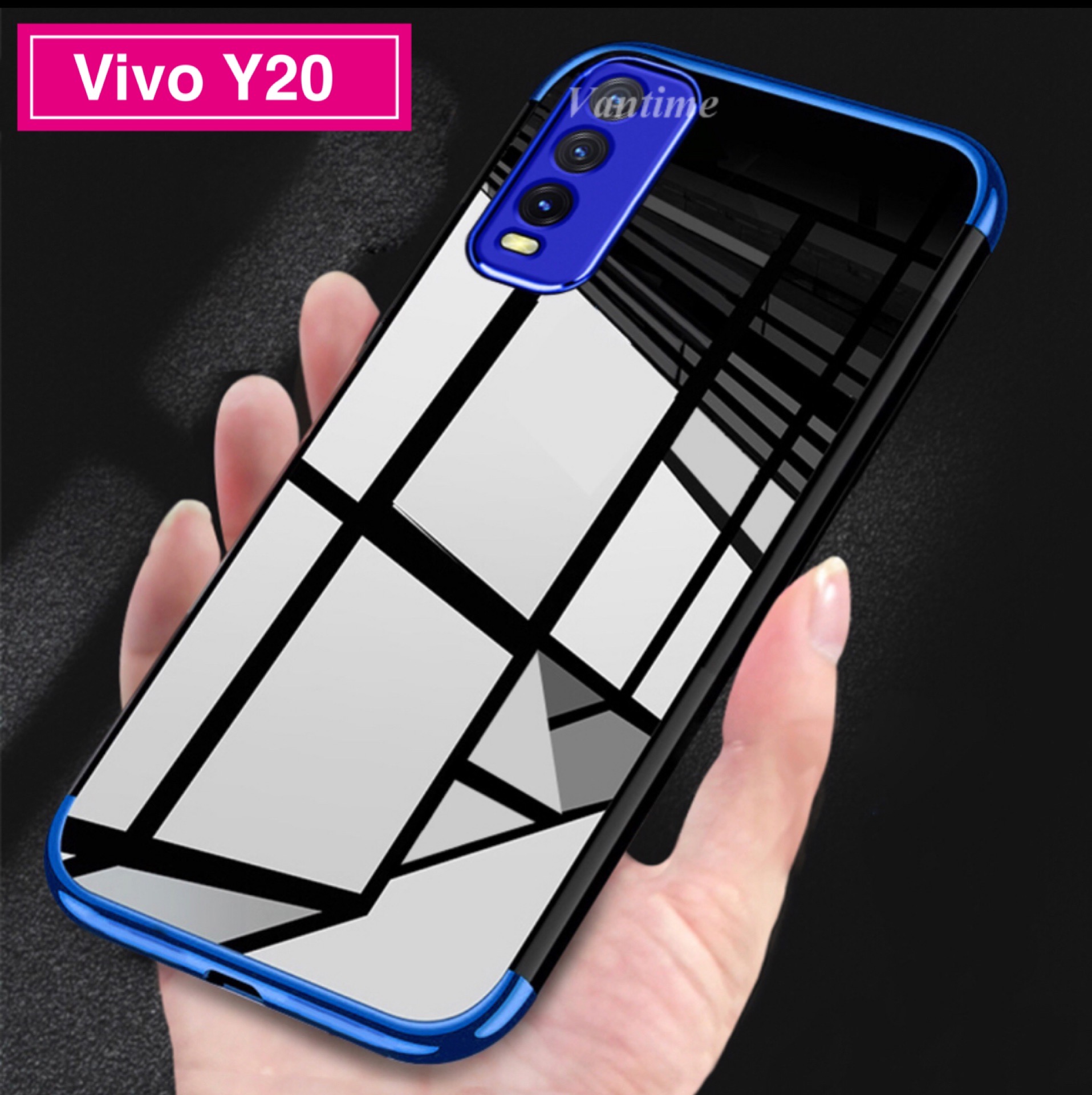 [ส่งจากไทย] Case Vivo Y20 เคสเคสโทรศัพท์ วีโว่ เคสนิ่ม TPU เคสใสขอบสี เคส VIVO Y20 สีดำ สีแดง สีนำเงิน เคสสวยและบาง