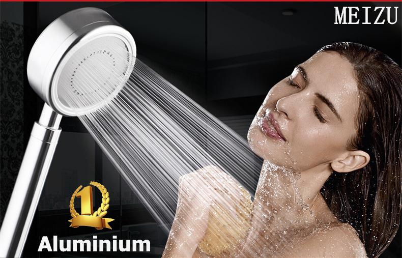 ฝักบัวแรงดันน้ำสูง ฝักบัวประหยัดน้ำ SPA Aluminum Pressurized Water-saving Shower Head Handheld Shower