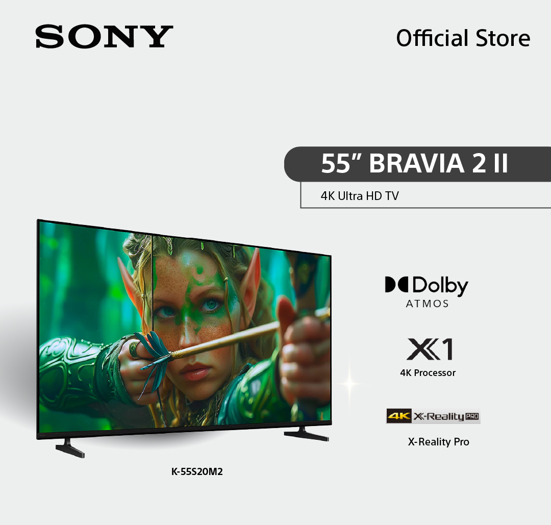 Sony Bravia 2 55-Inch Tv Model K-55S20M2 4K Ultra Hd Smart Tv (Google Tv) | 4K Hdr Processor X1 ™ ราคา 21,490 บาท*ส่งฟรี